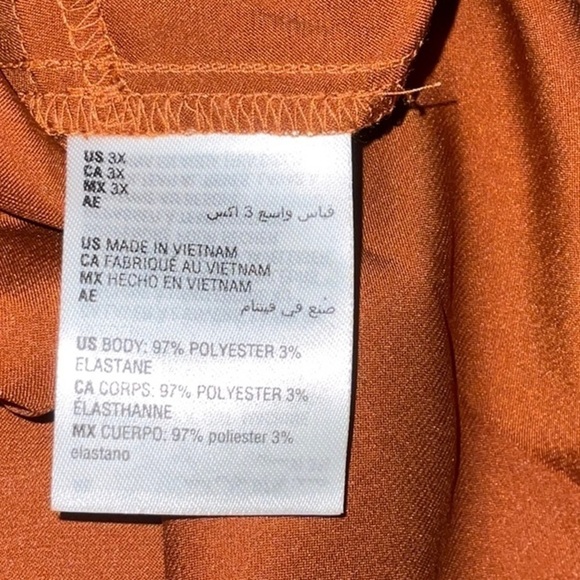 Bar Ill Women’s Plus Size Sleeveless Bow-Tie Blouse 3x Dark Clay NWT - Picture 4 of 6